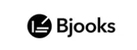 Bjooks logo with black text and a circular icon featuring a stylized book and wave design