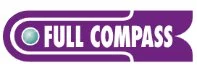 Full Compass logo with purple background and white text