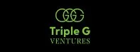Logo for Triple G Ventures with green text and design on a black background.