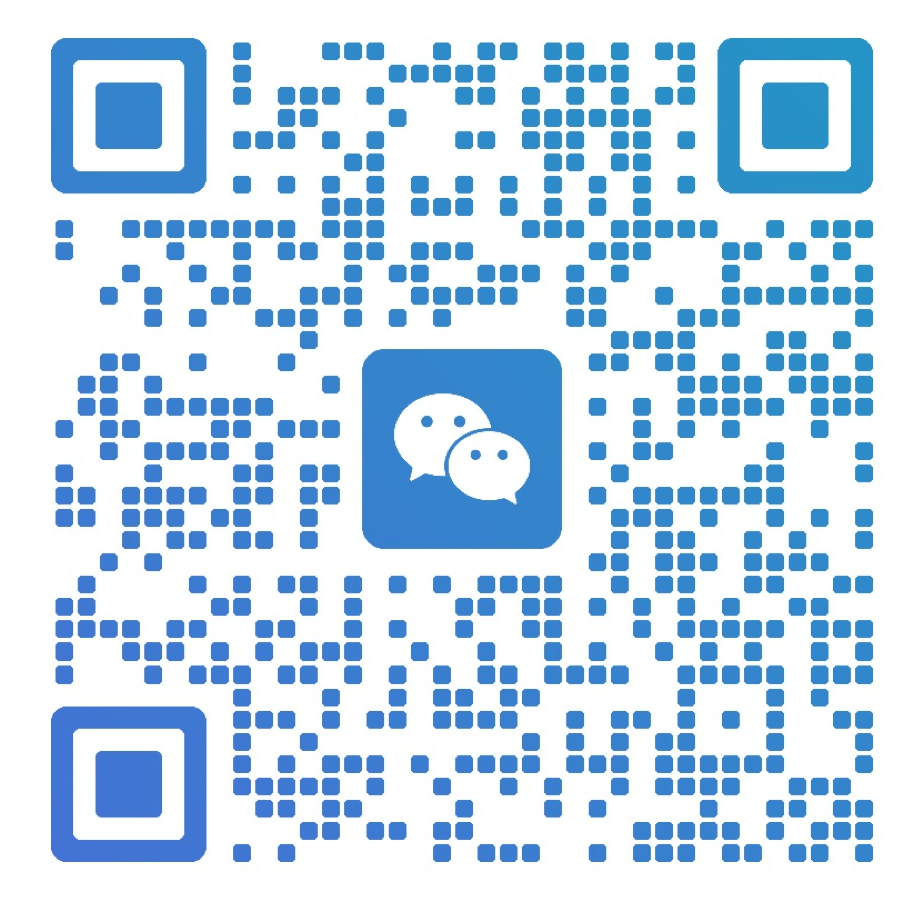 A QR code with the WeChat logo in the center.