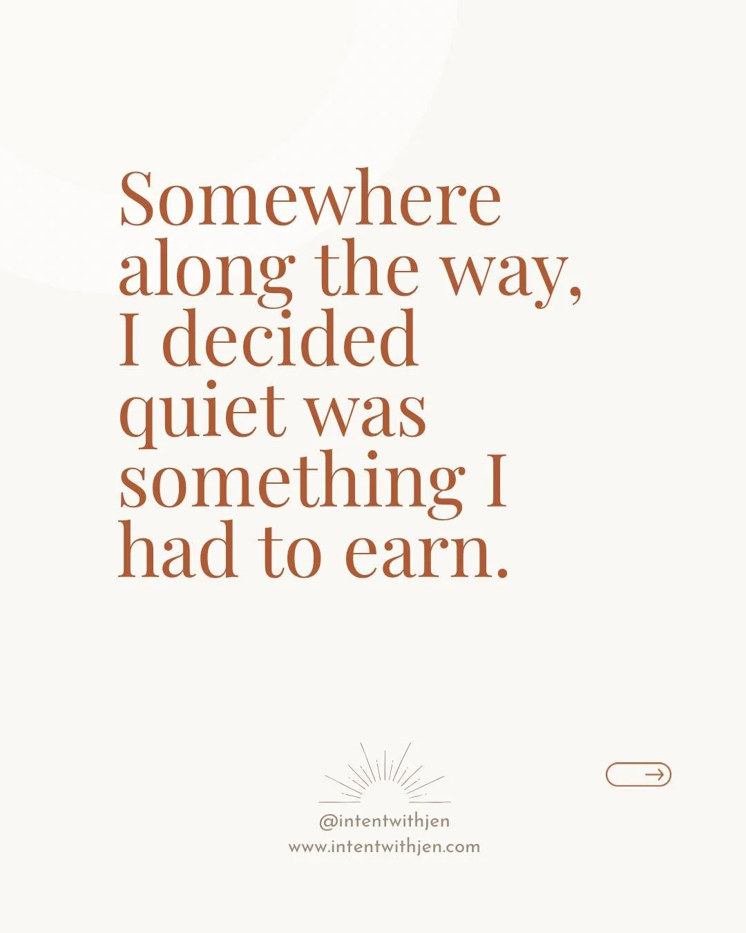I'm still practicing this one.

Some weeks I'm great at it. Some weeks I answer emails from a campsite.

What would you hear if things got quiet for a minute?

IntentWithJen #InternalAuthority #RegulatedLeadership #IntentionalLiving #SlowLiving #Perm