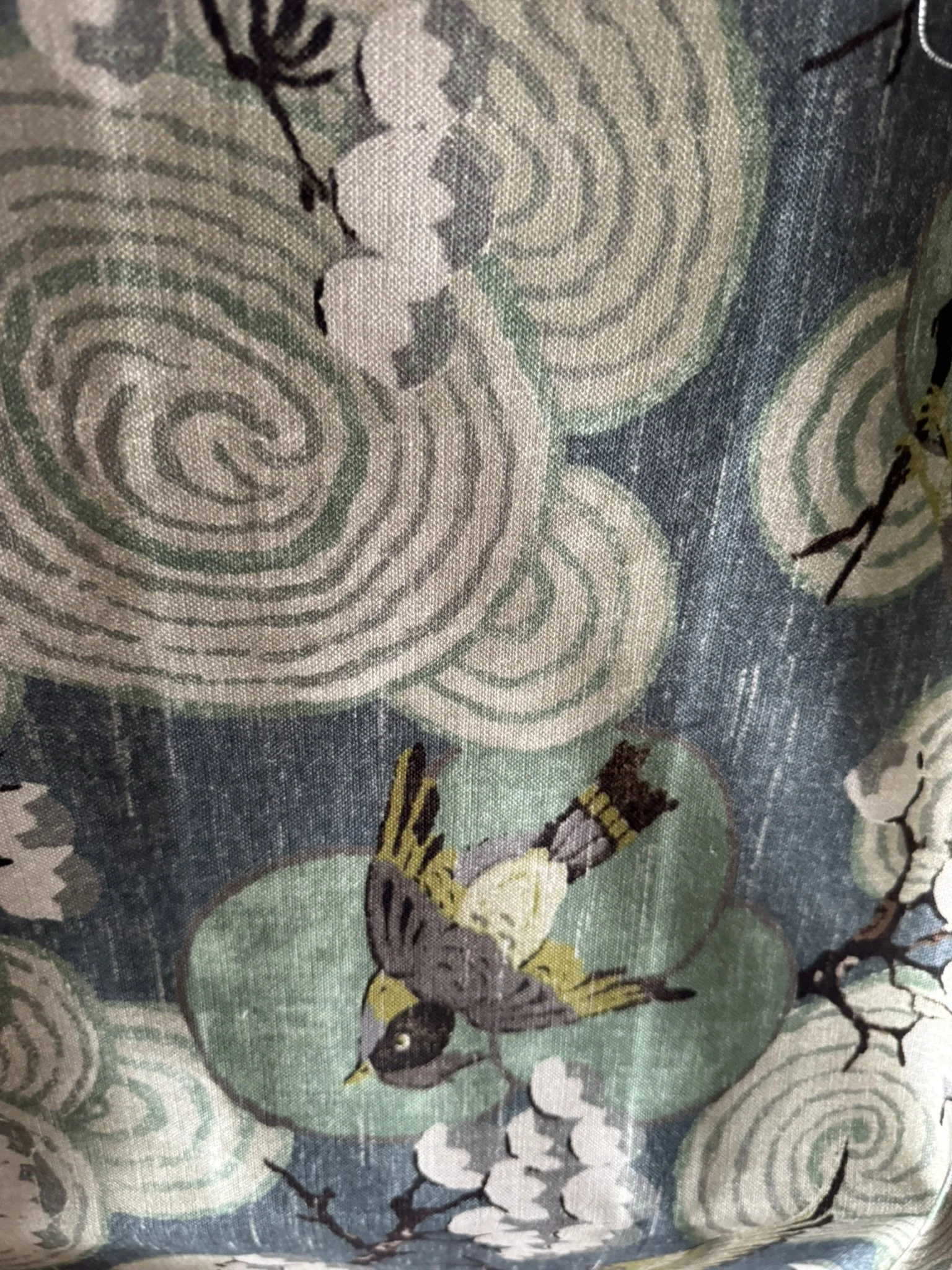 P. Kaufmann Kyomi Japanese Crested Birds Teal