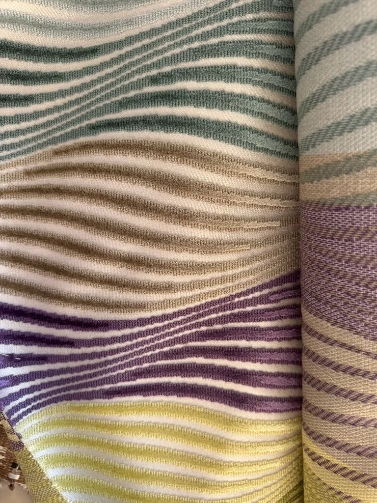 Fun Multicolored Cut Velvet Fabric
