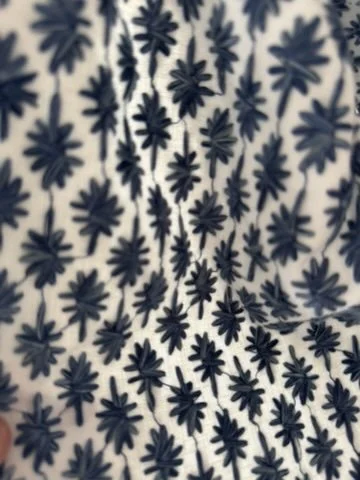 DesignNash Annabelle Blue Crewel Embroidered Fabric