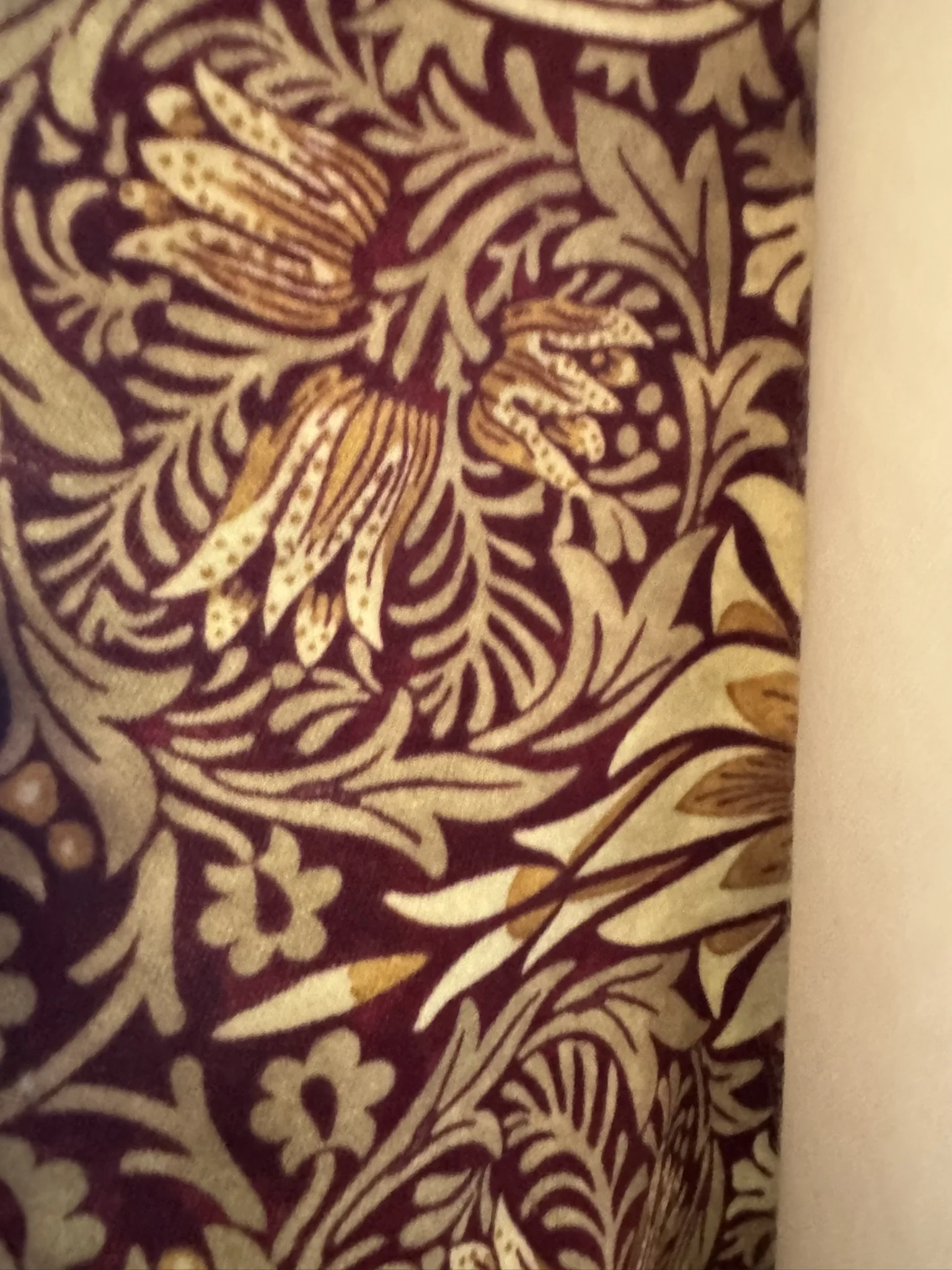William Morris Snakeshead Crimson/Saffron Velvet Fabric