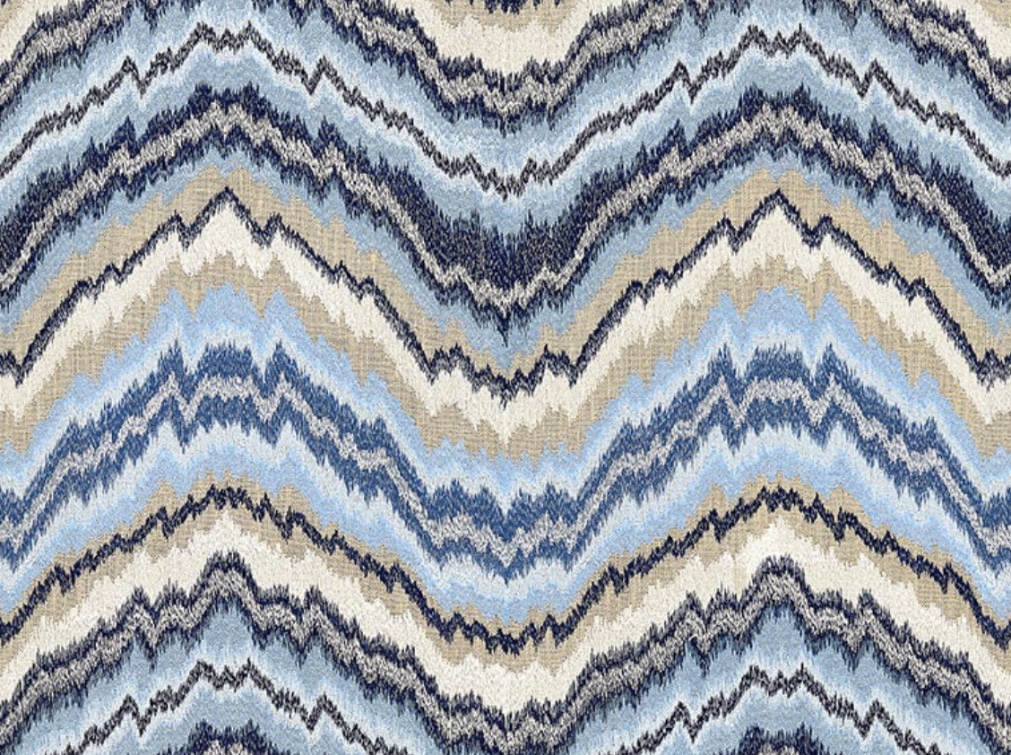 Scalamandre Bergamo Embroidery  Indigo Fabric