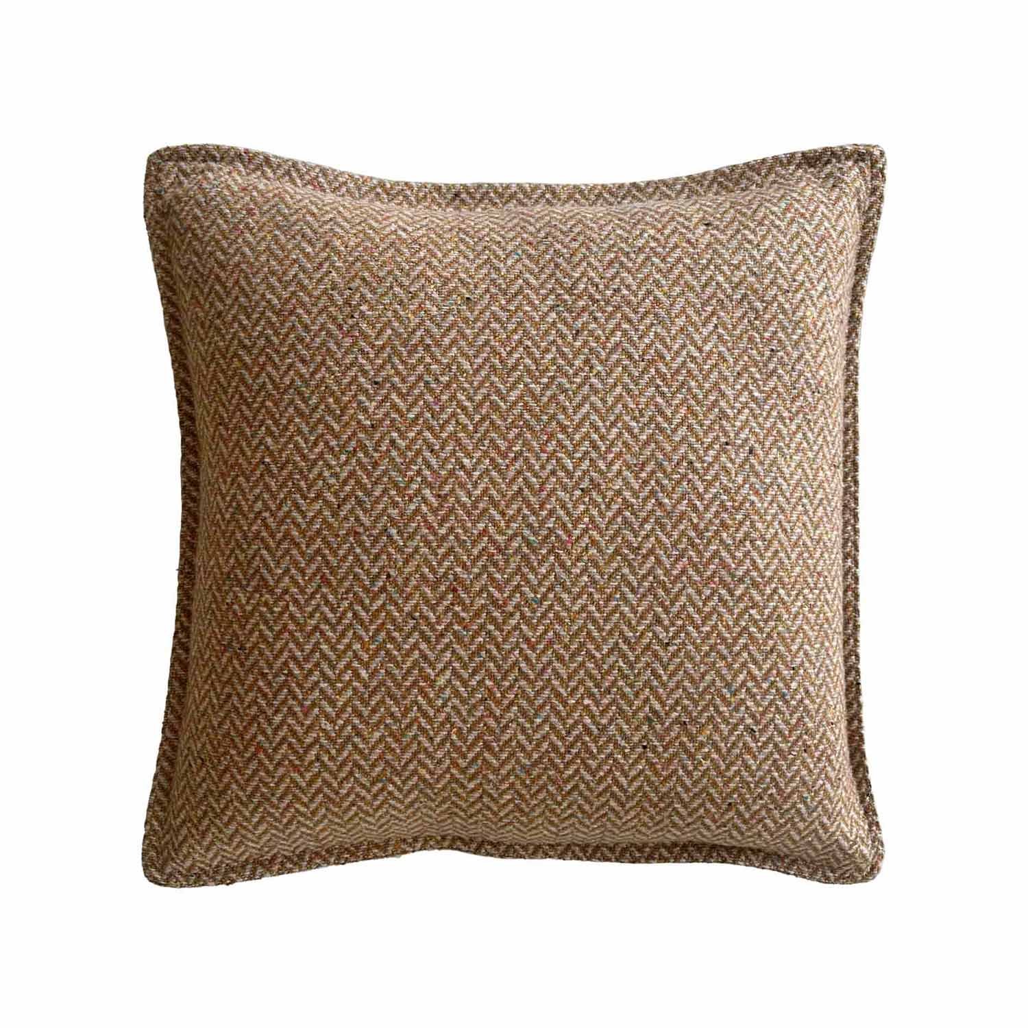 20 x 20 Menswear Brown Multi Herringbone Pillow