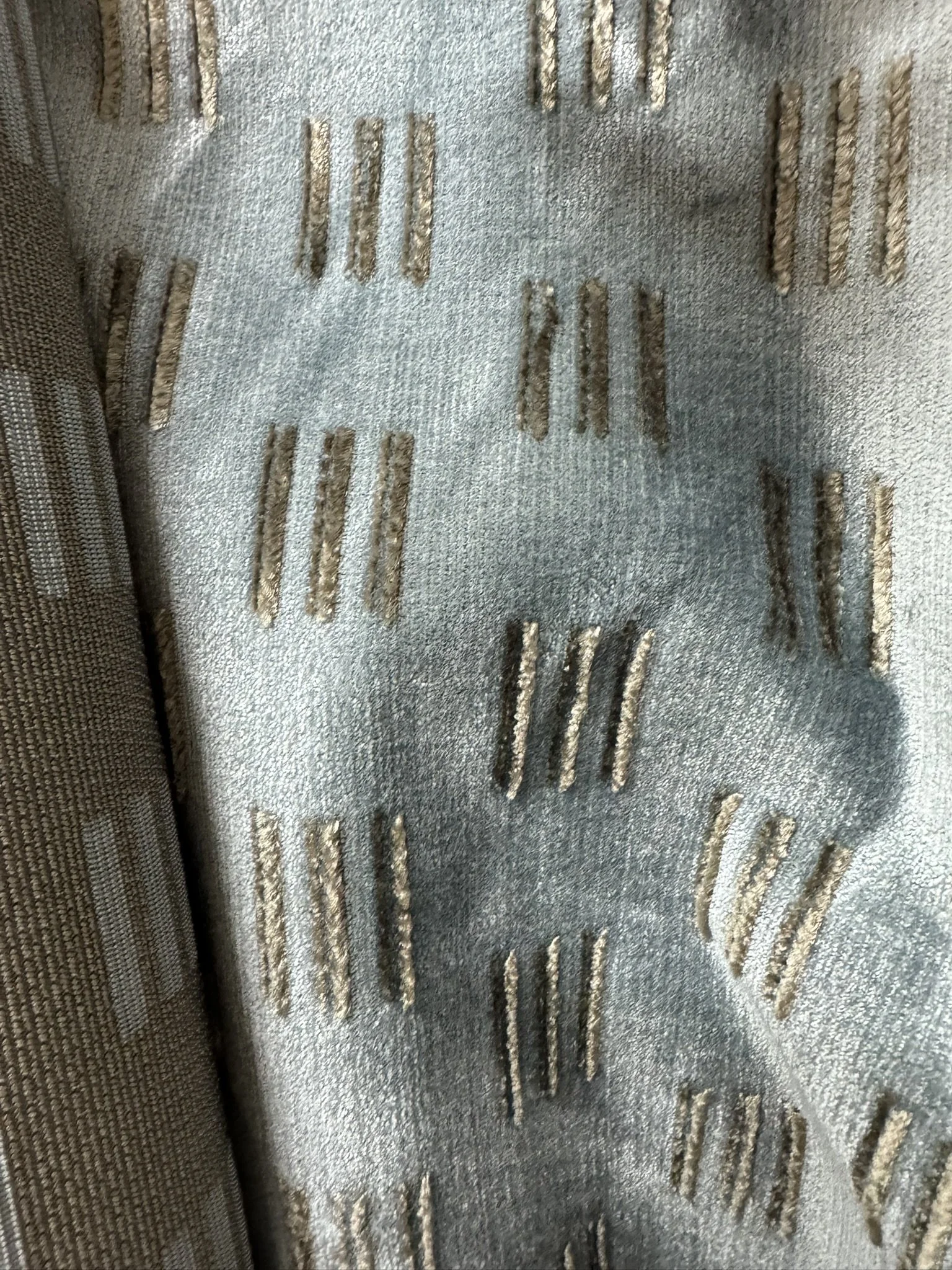 Zoffany Metallic Bars on Pale Blue Velvet