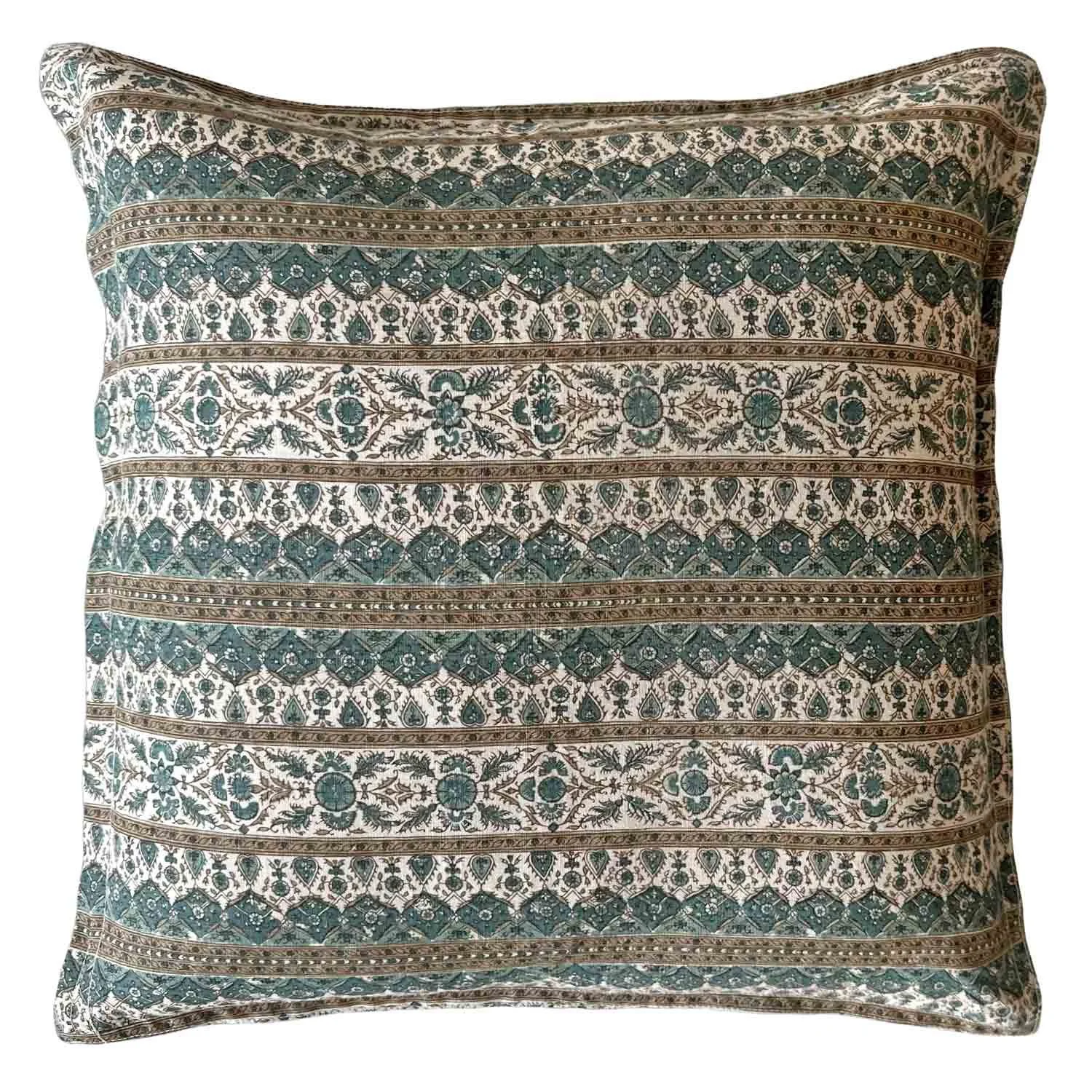 20 x 20 Teal and Tan Darling Printed Pillow