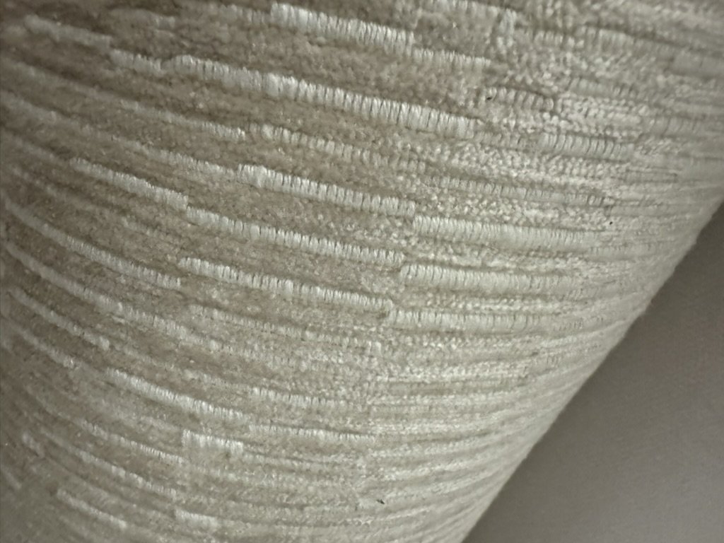 Creamy White Chenille Stripe