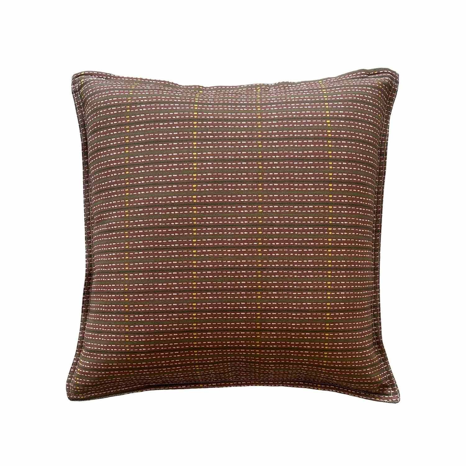 20 x 20 Dotted Brown Stripe Pillow