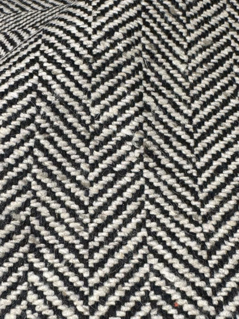 Black and White Herringbone Tweed
