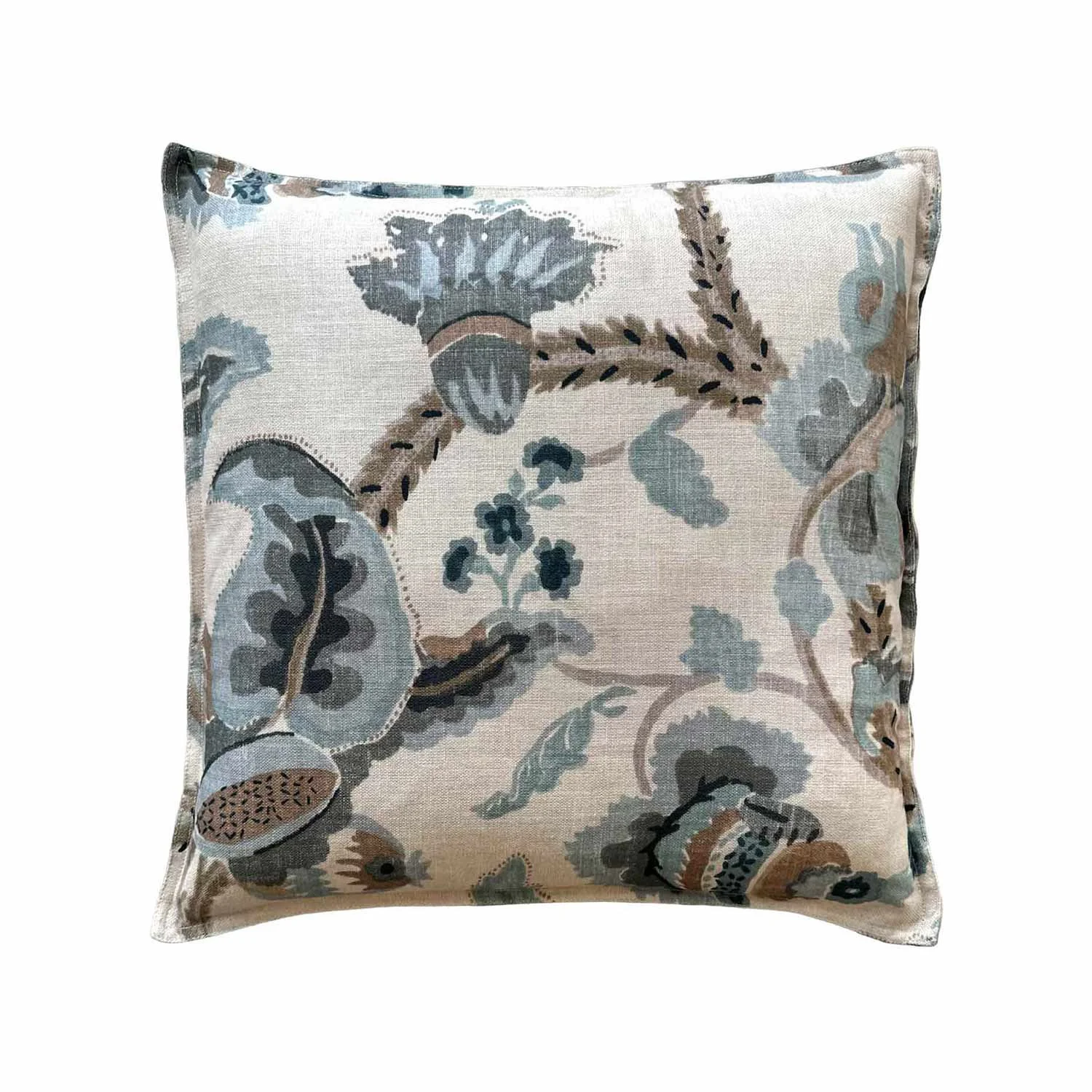 20 x 20 Yorkshire Blue and Grey Floral Pillow
