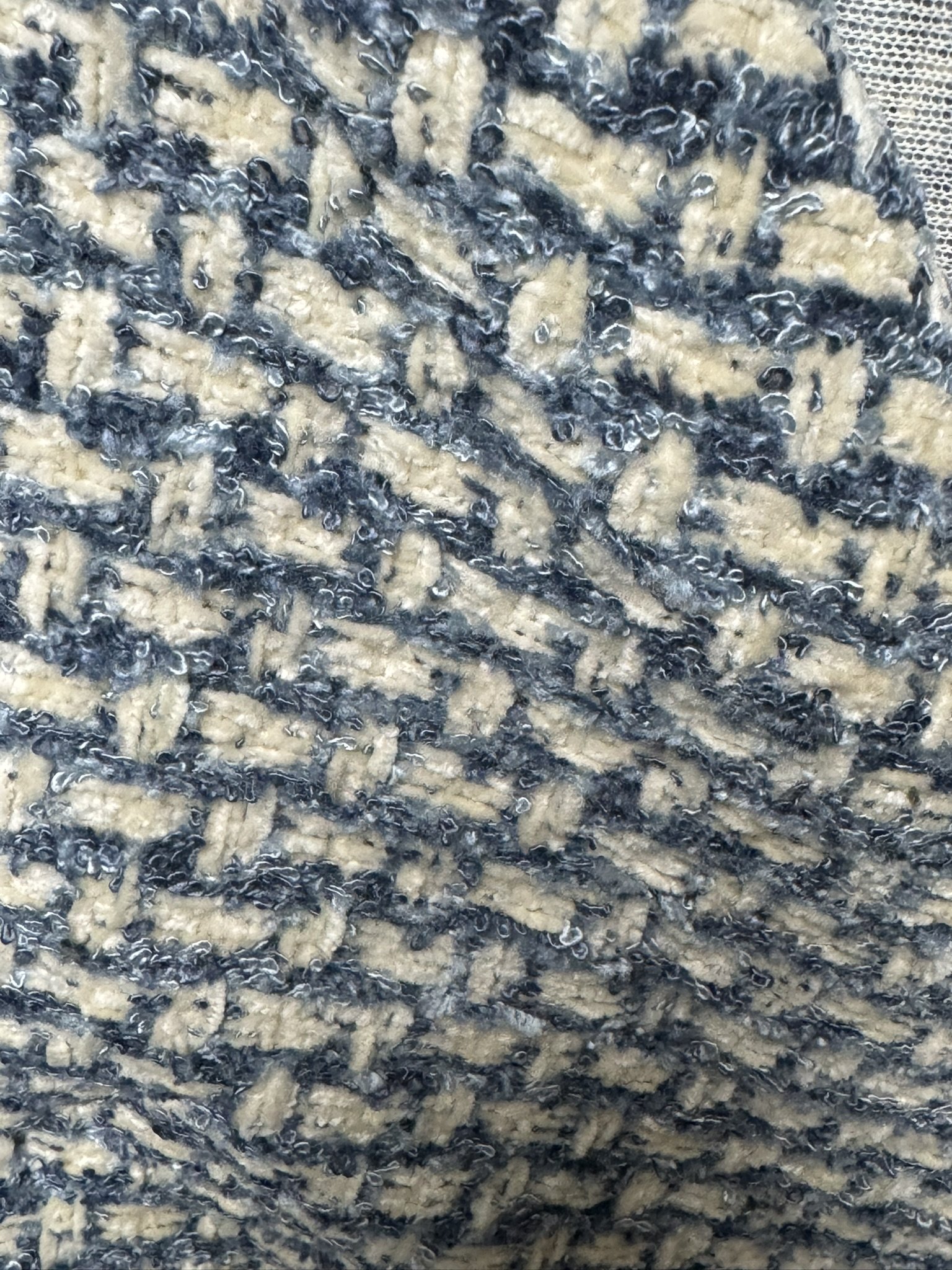 Chunky Navy/Lt Blue Woven Textile 4 yards