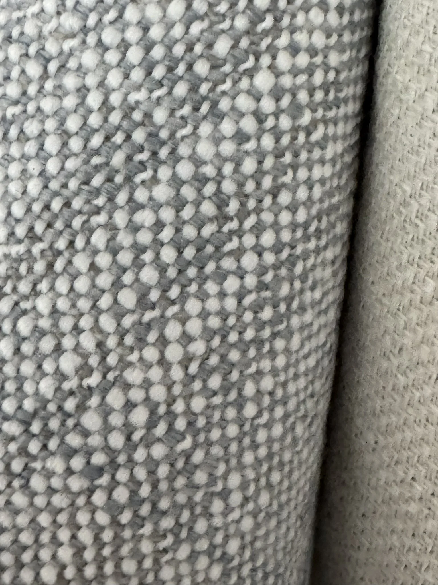 Chunky Grey White Plain Woven