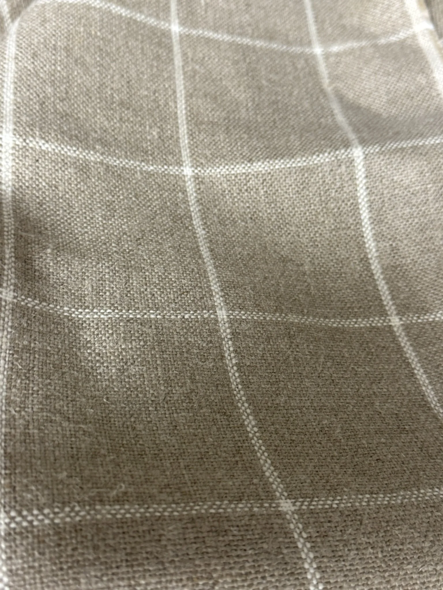 Tan Windowpane Lineny Fabric 3 yards