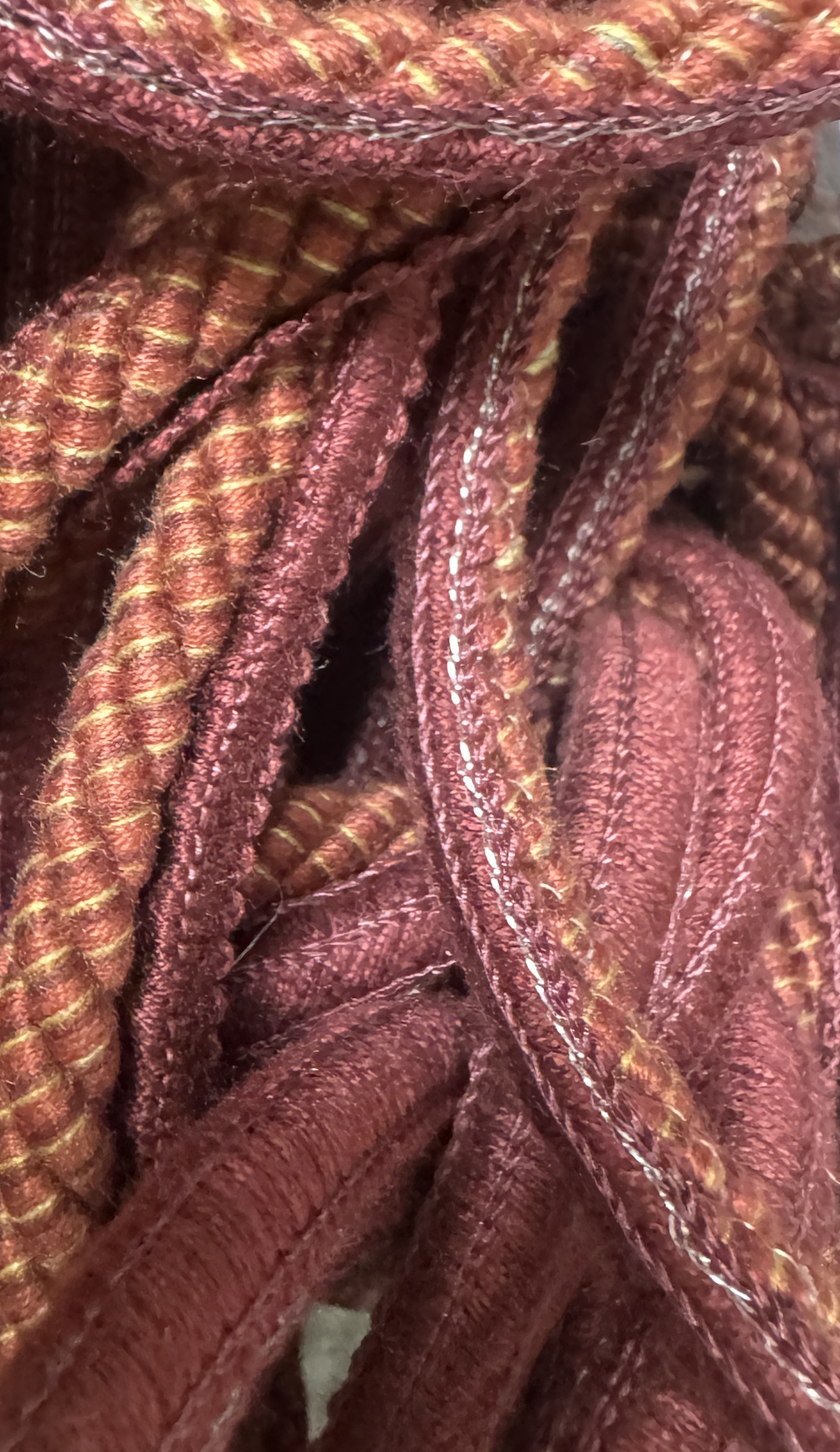 Orange and Roseish Cording Trim 5 yards