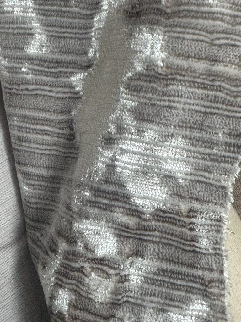Silver and Black Patterned Velvet