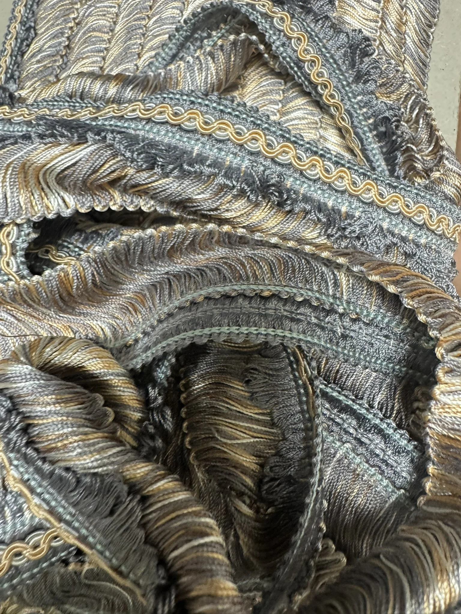 Blue and Gold Fringe Trim 5 yards