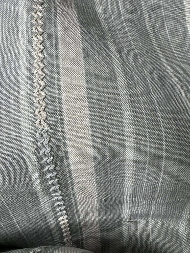 Pale Grey Embroidered Stripe 2 yards