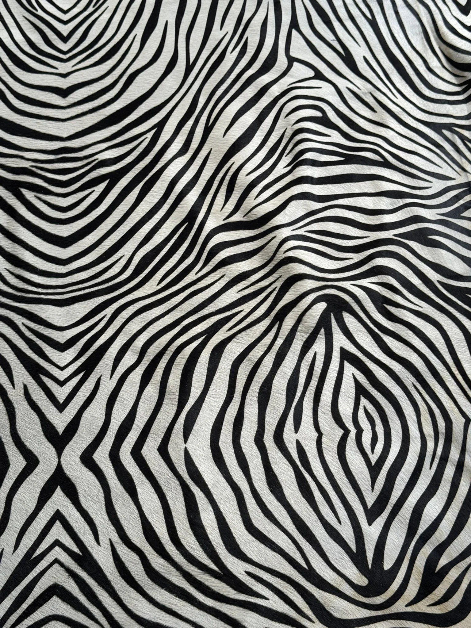 Zebra Print Hair on Calf Hide