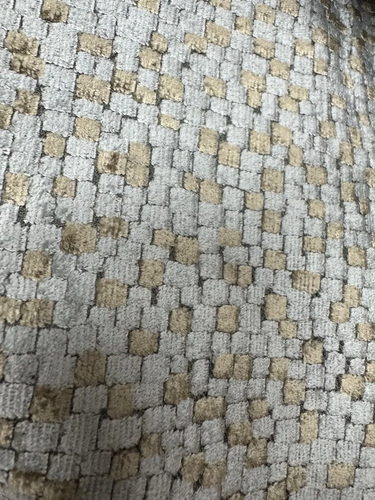Bronze and Silver Cut Velvet Geo