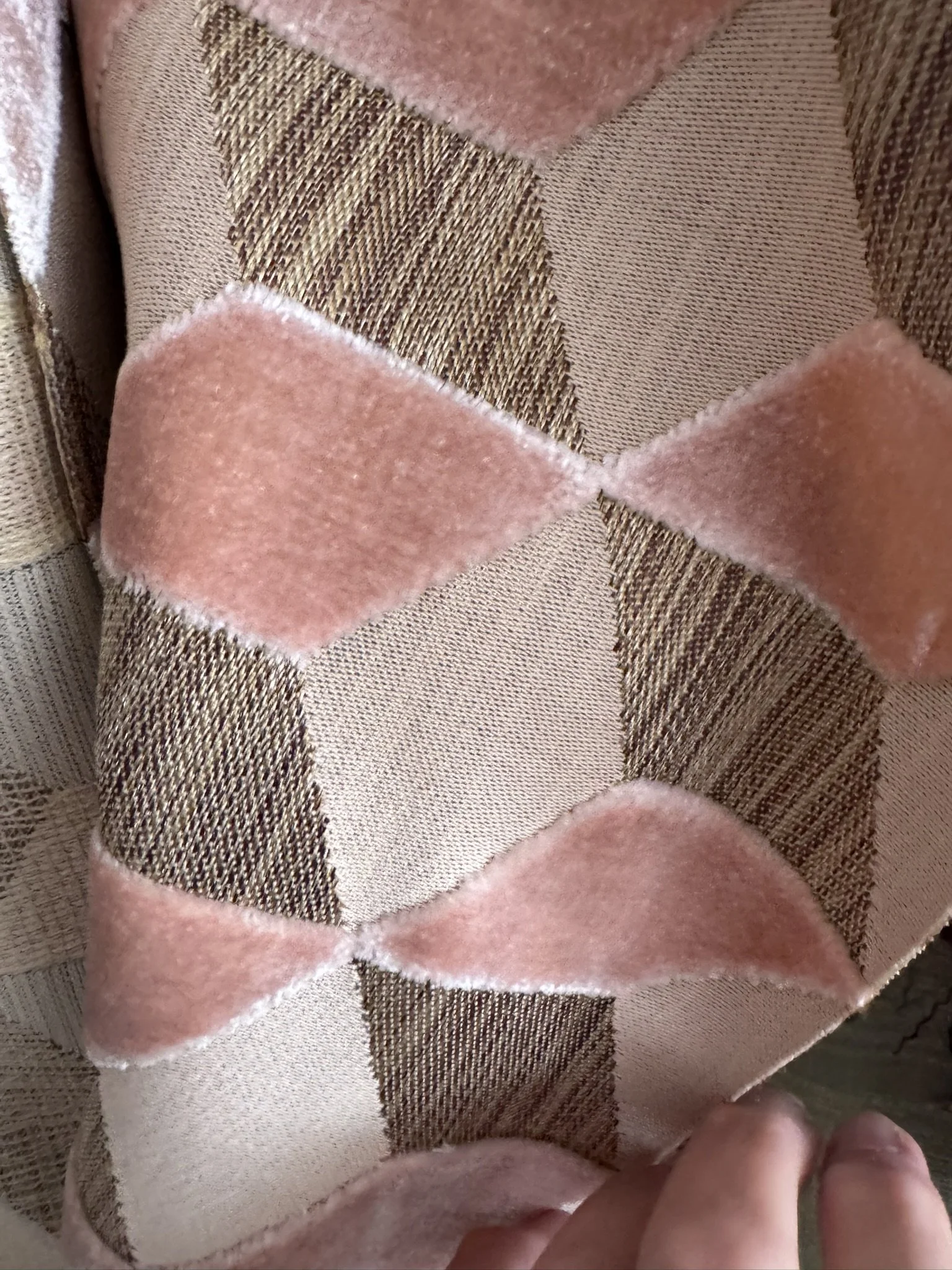 Pink and Brown Diamond Velvet