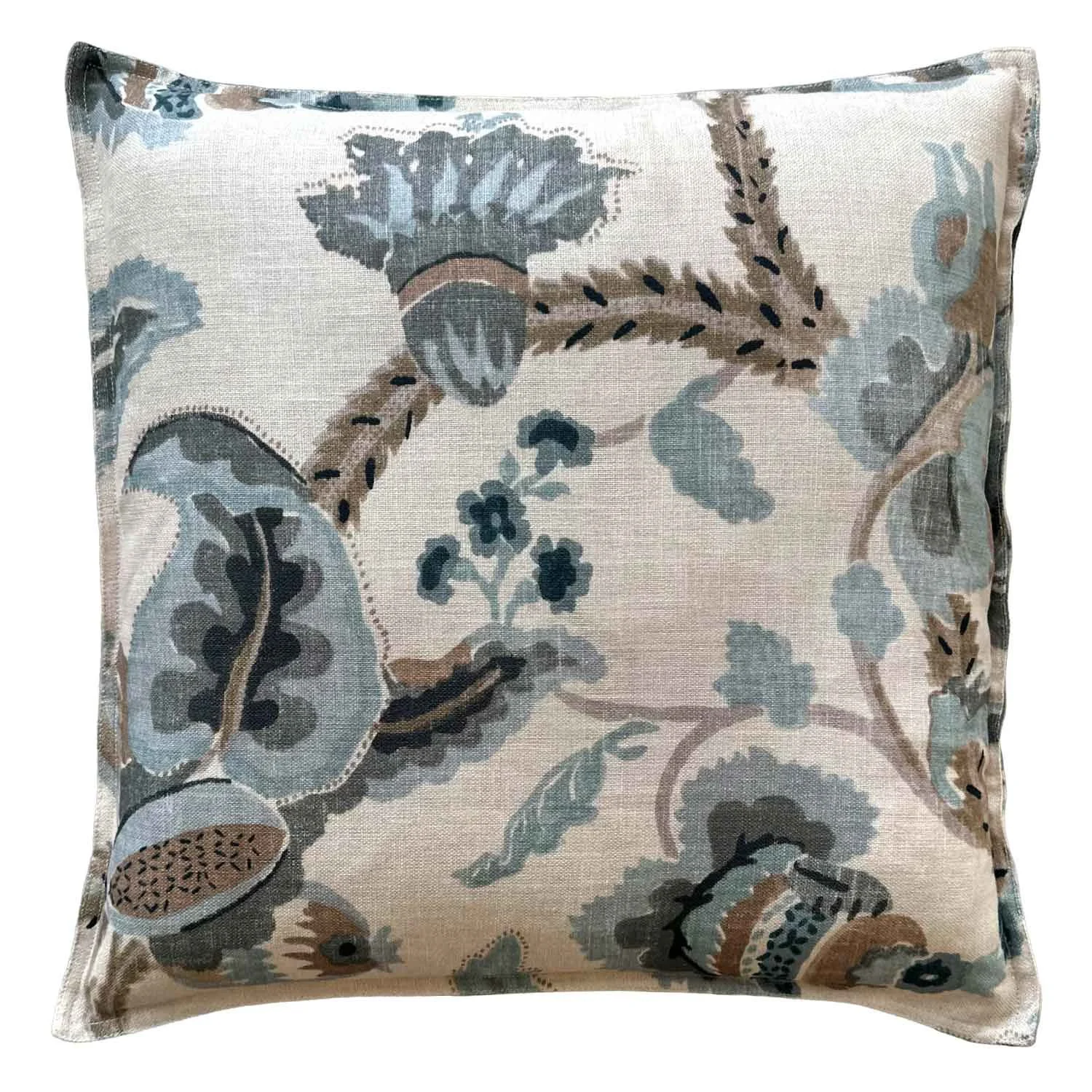 20 x 20 Yorkshire Blue and Grey Floral Pillow