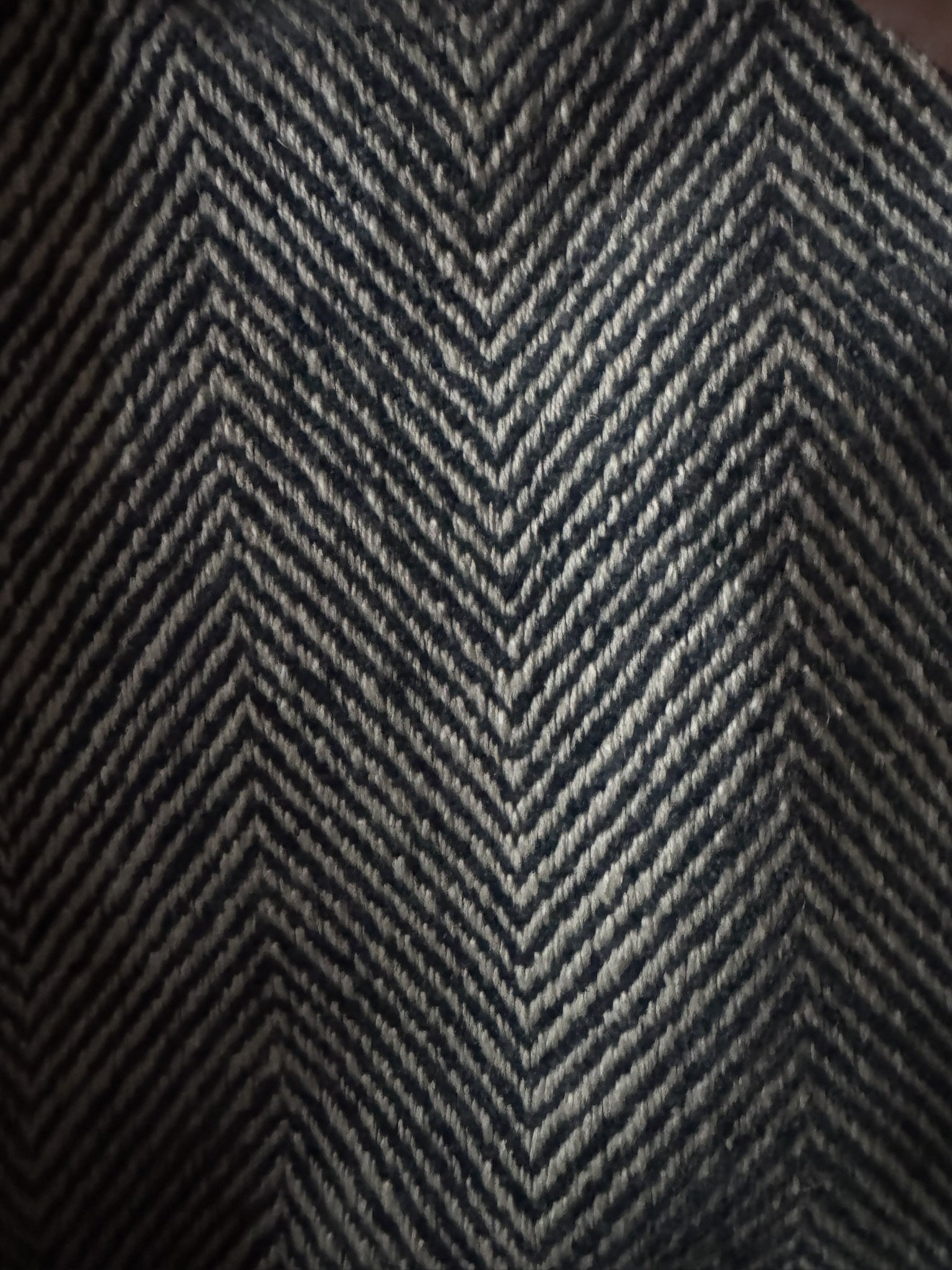 Large scale Navy Herringbone Fabric