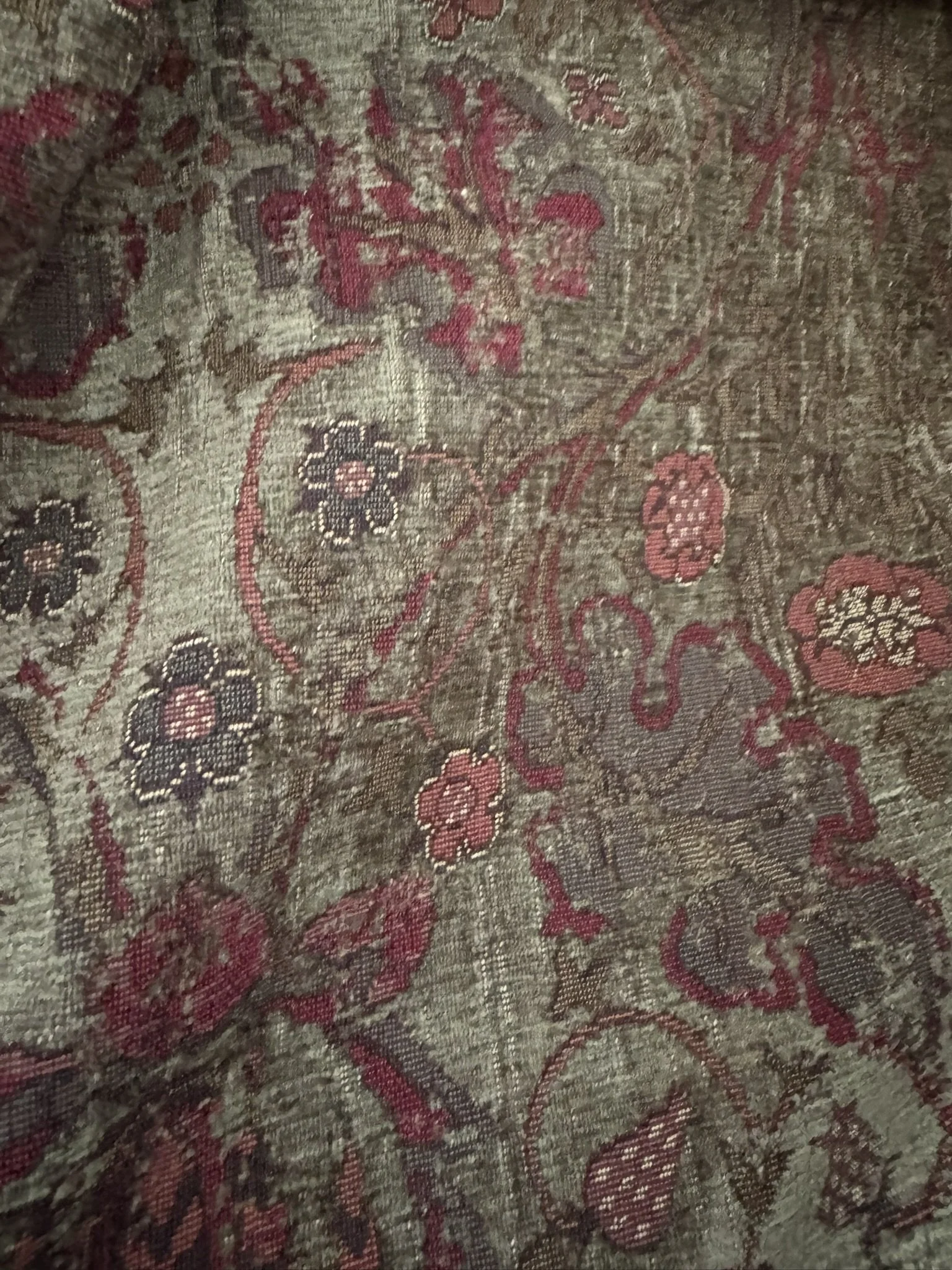 William Morris St. James Palace Brocatel Russett and Thyme