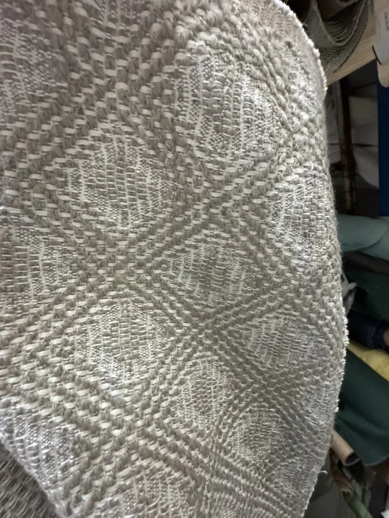 Woven Taupe Diamond Pattern Fabric