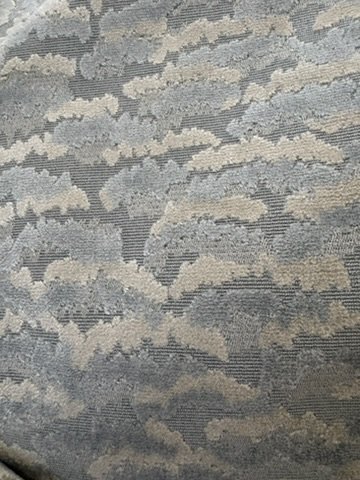 Pale Blue Clouds Cut Velvet