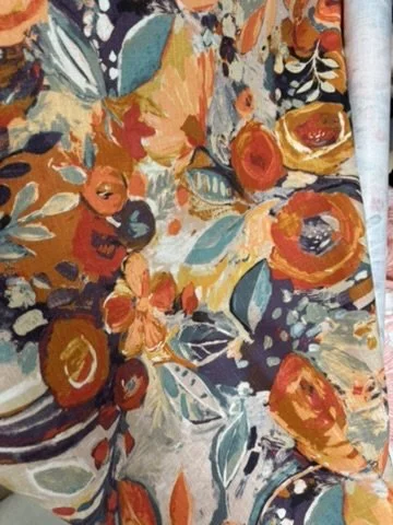 Orange and Purple Floral Fabric