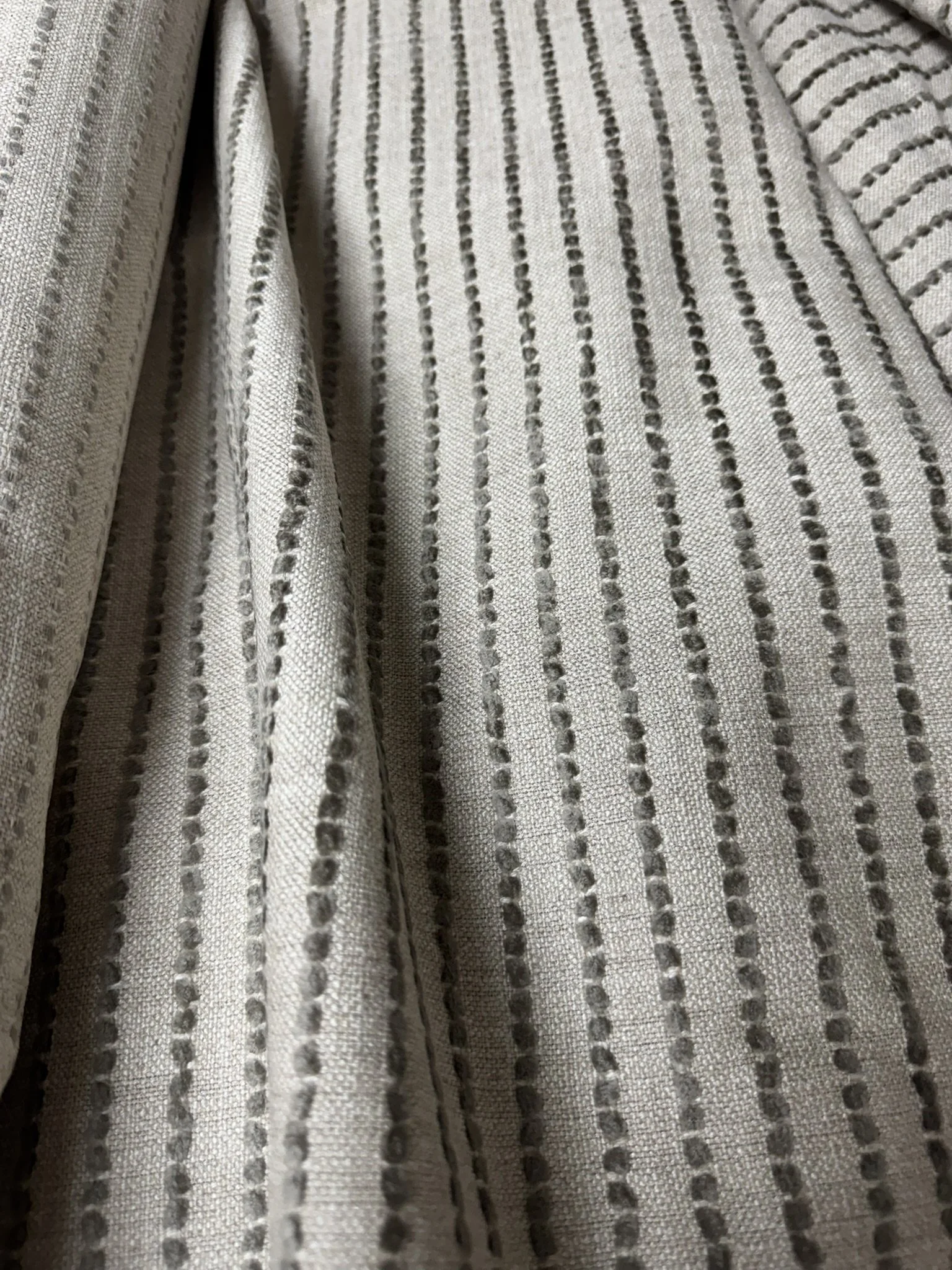 Taupe Raised Woven Stripe 2 yards