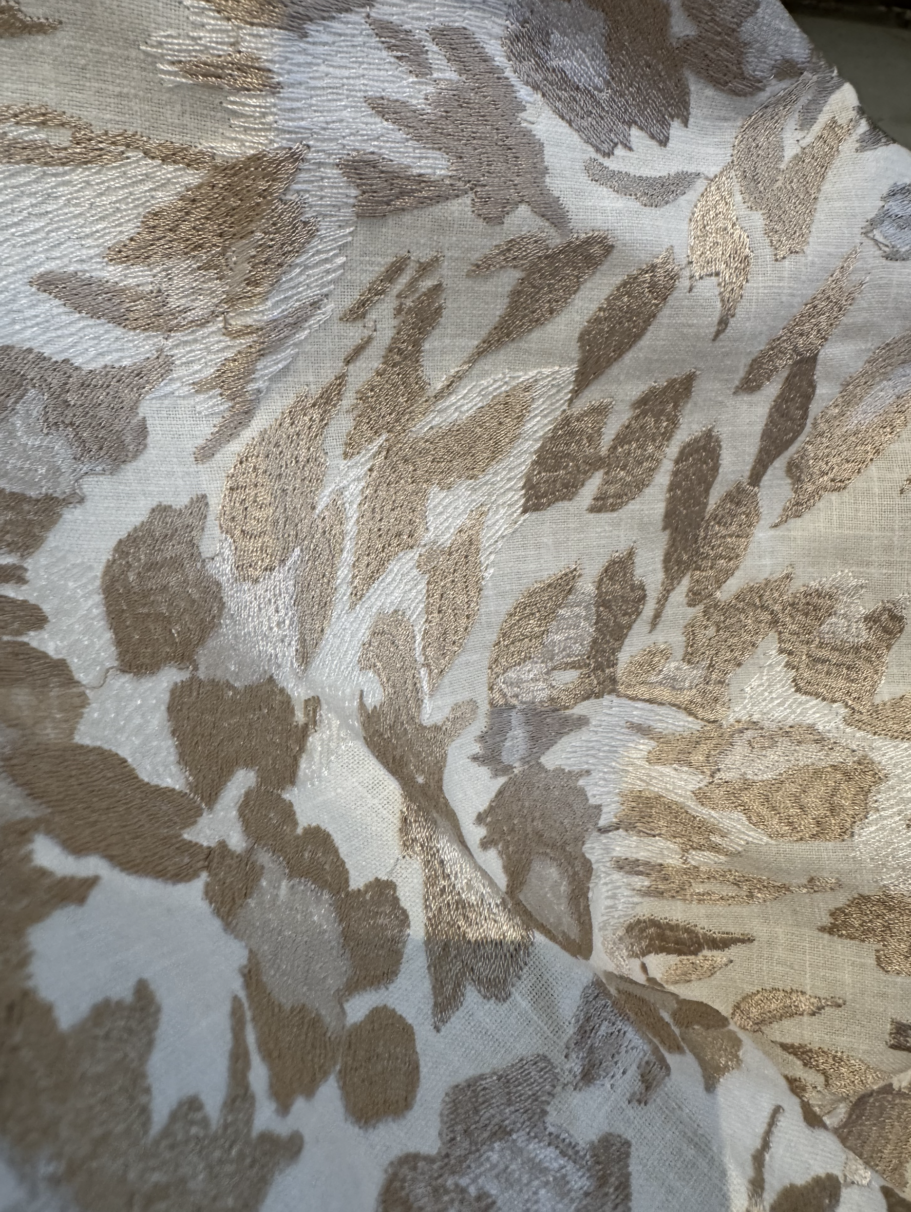 Embroidered Metallic-ish Animal Fabric 2 yards