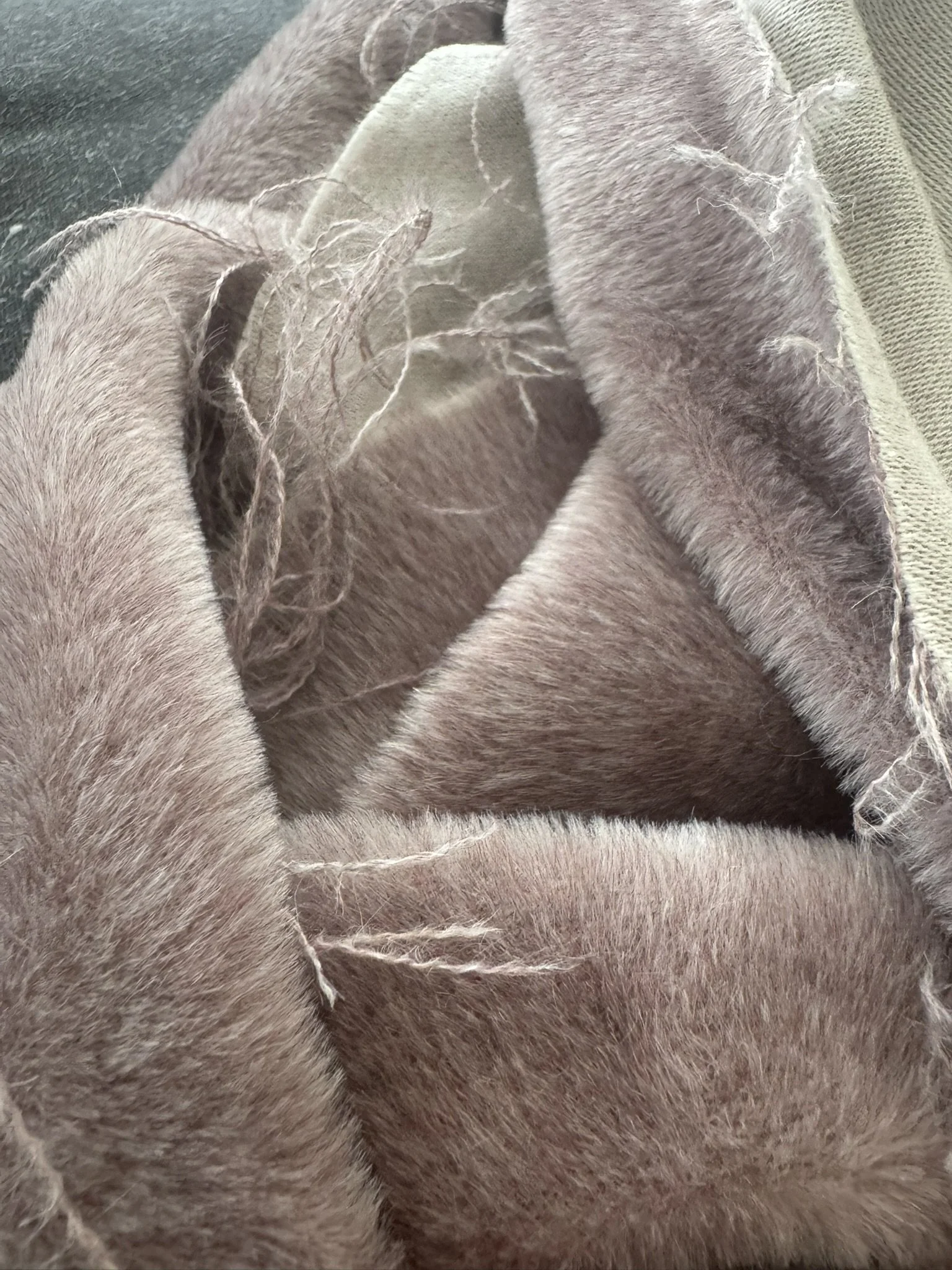 Pale Mauve/Pink Faux Fur