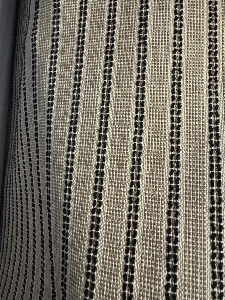 Tan and Black Woven Stripe Fabric