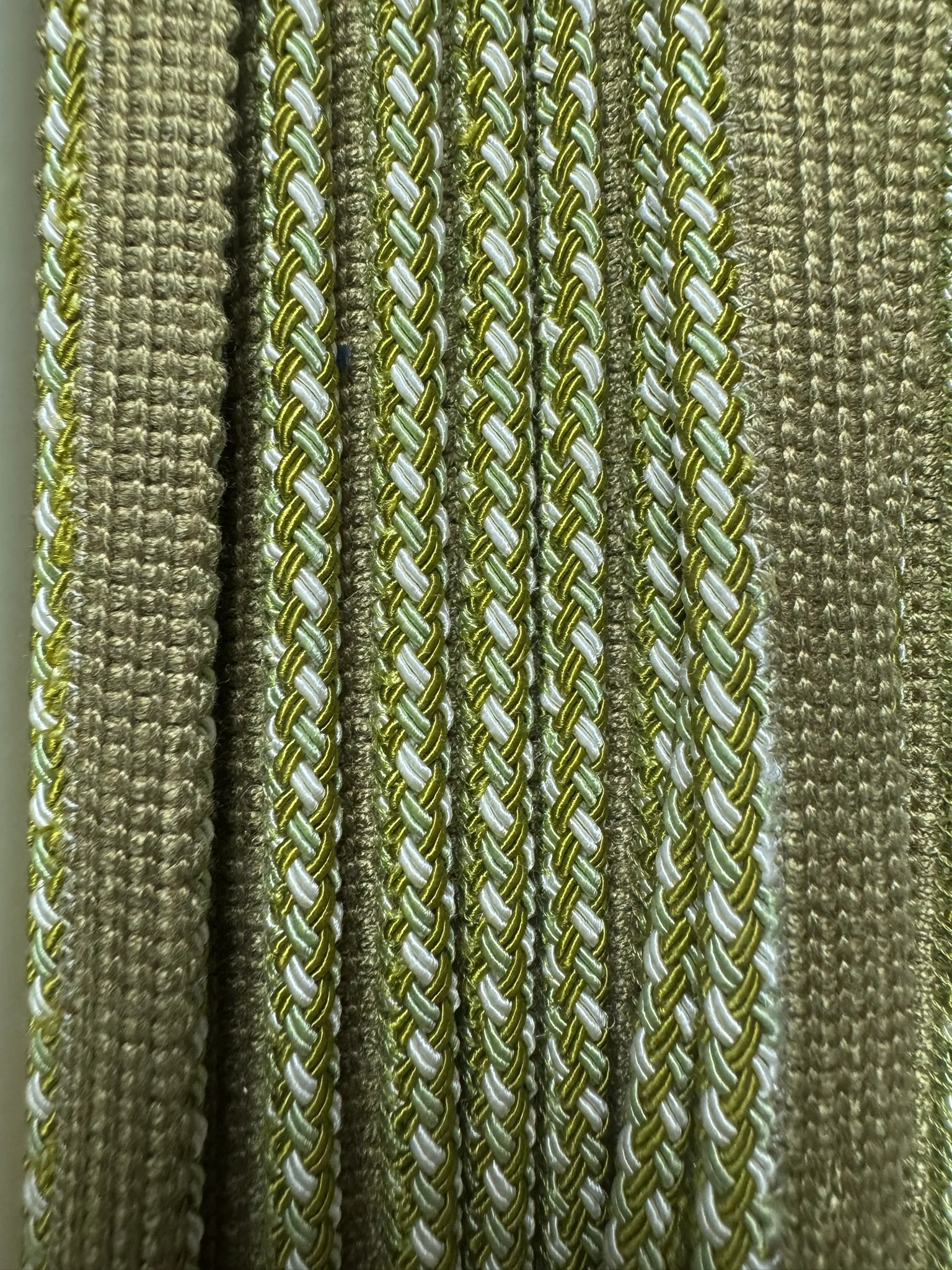 Pea and Sage Green and Cream Gimp Cording 5 yards