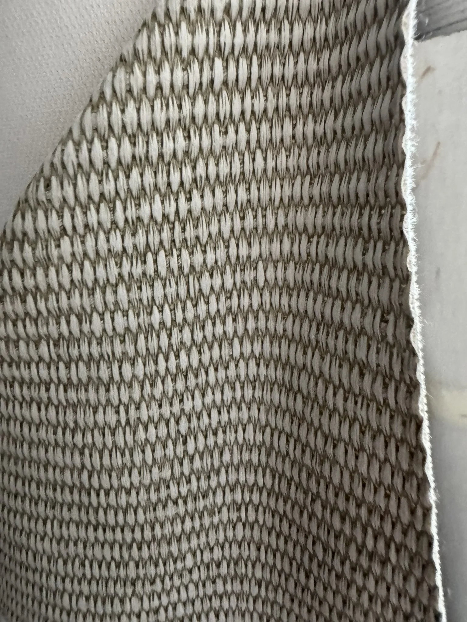 Cream and Tan Woven Vinyl