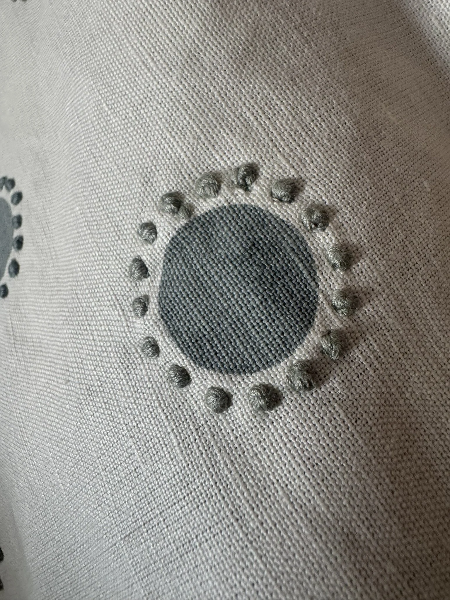 Chelsea Textiles Dots in Indigo/Seafoam