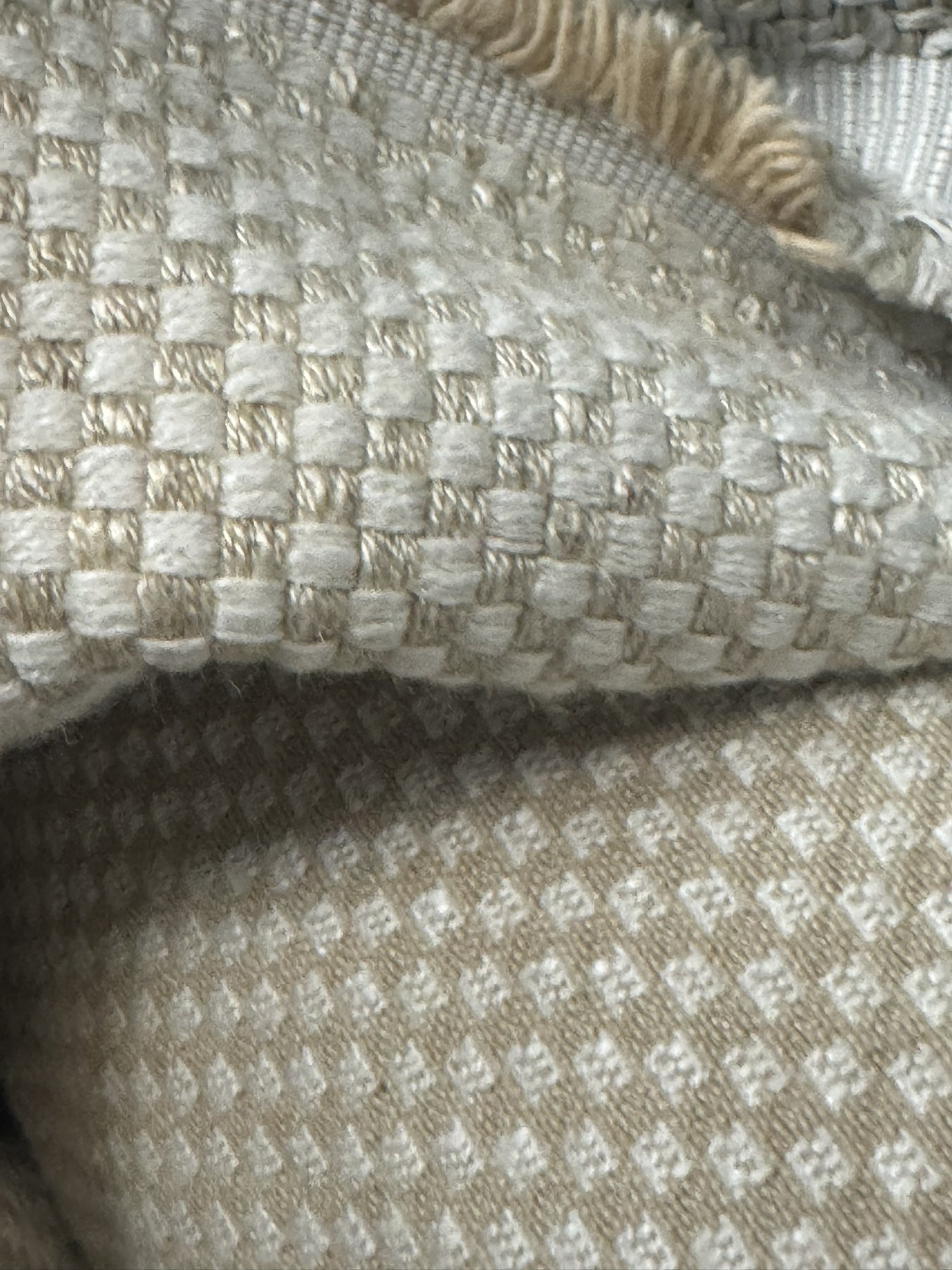 Cream and Tan Woven