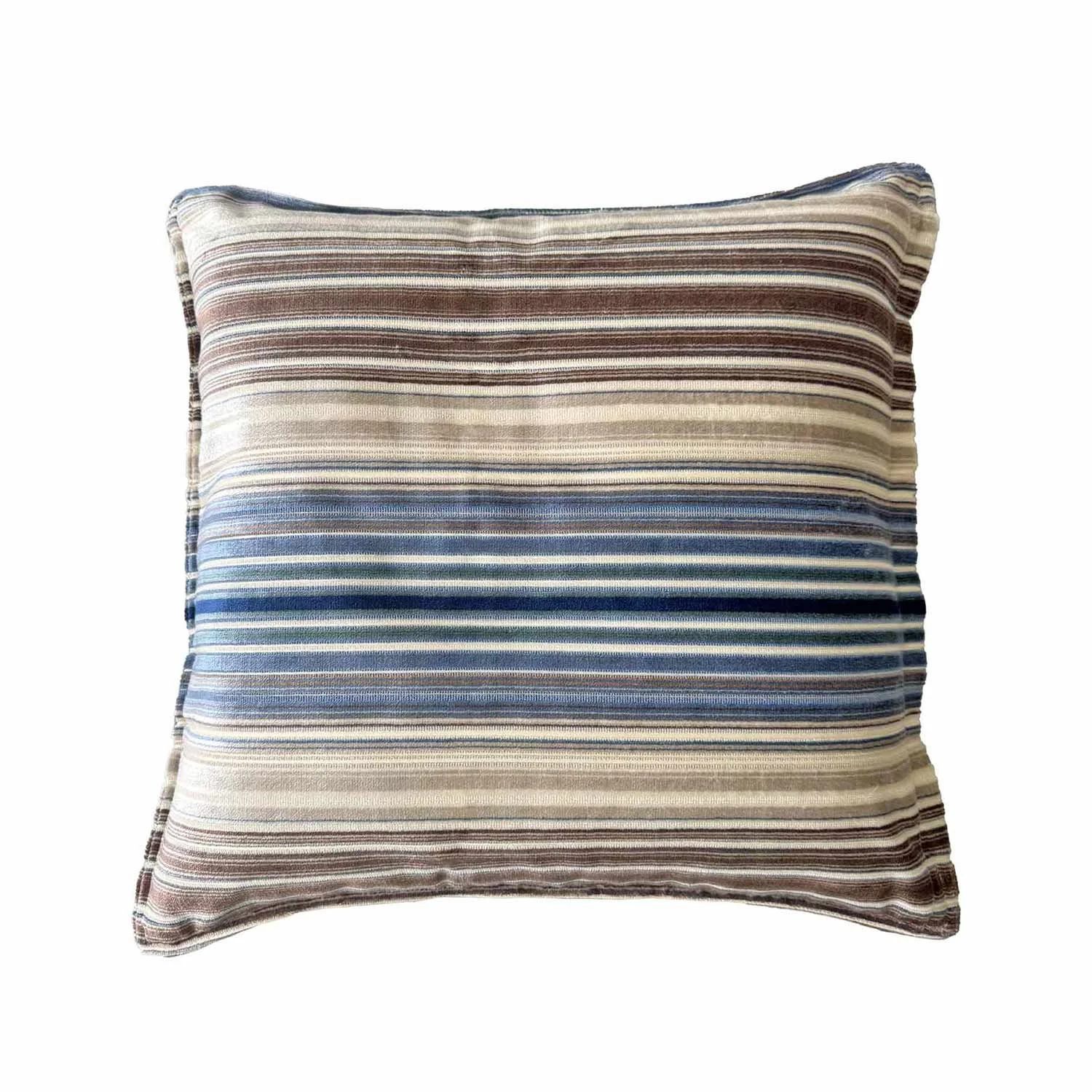 20 x 20 Scalamandré Timberlake Blue Jay Velvet Stripe PIllow