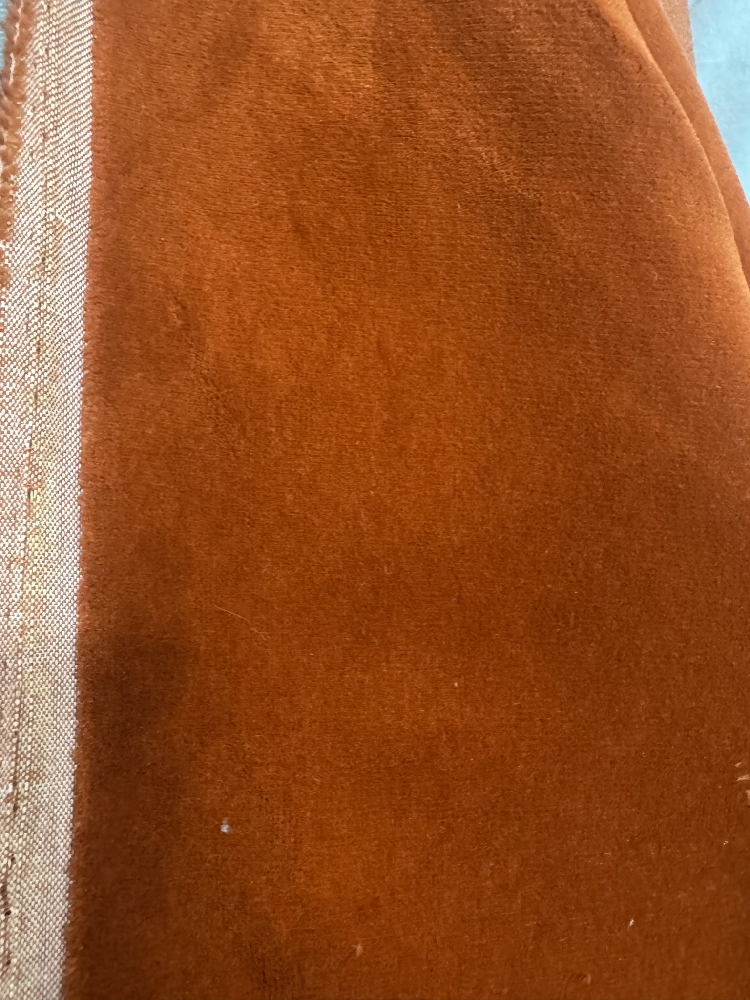 Dark Orange Low Pile Velvet 5 yards