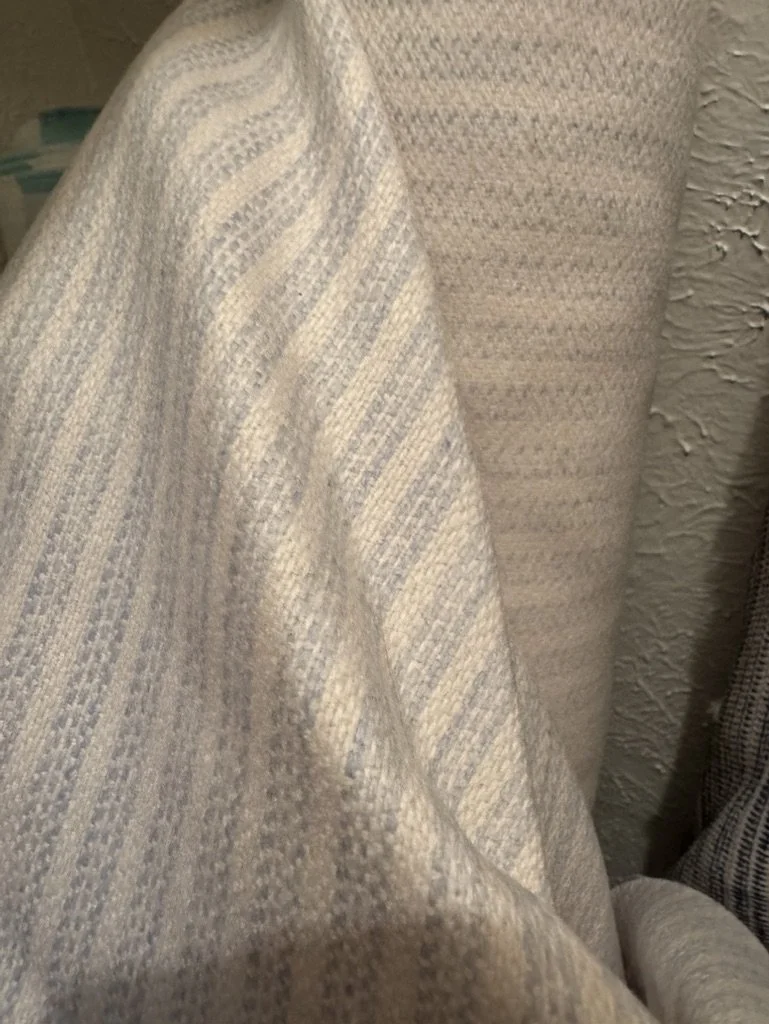 Pale Blue and Cream Stripe Fabric