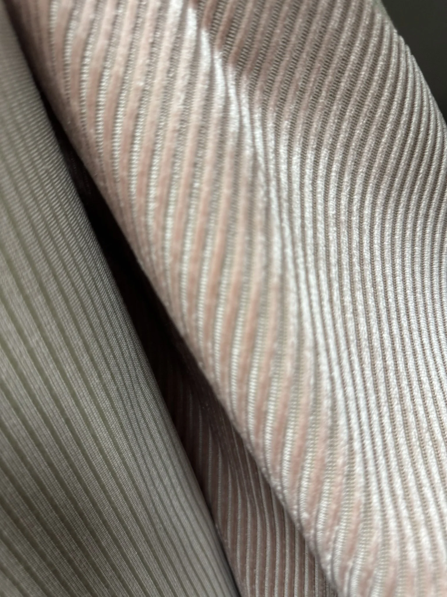 Pale Pink Cut Velvet Stripe