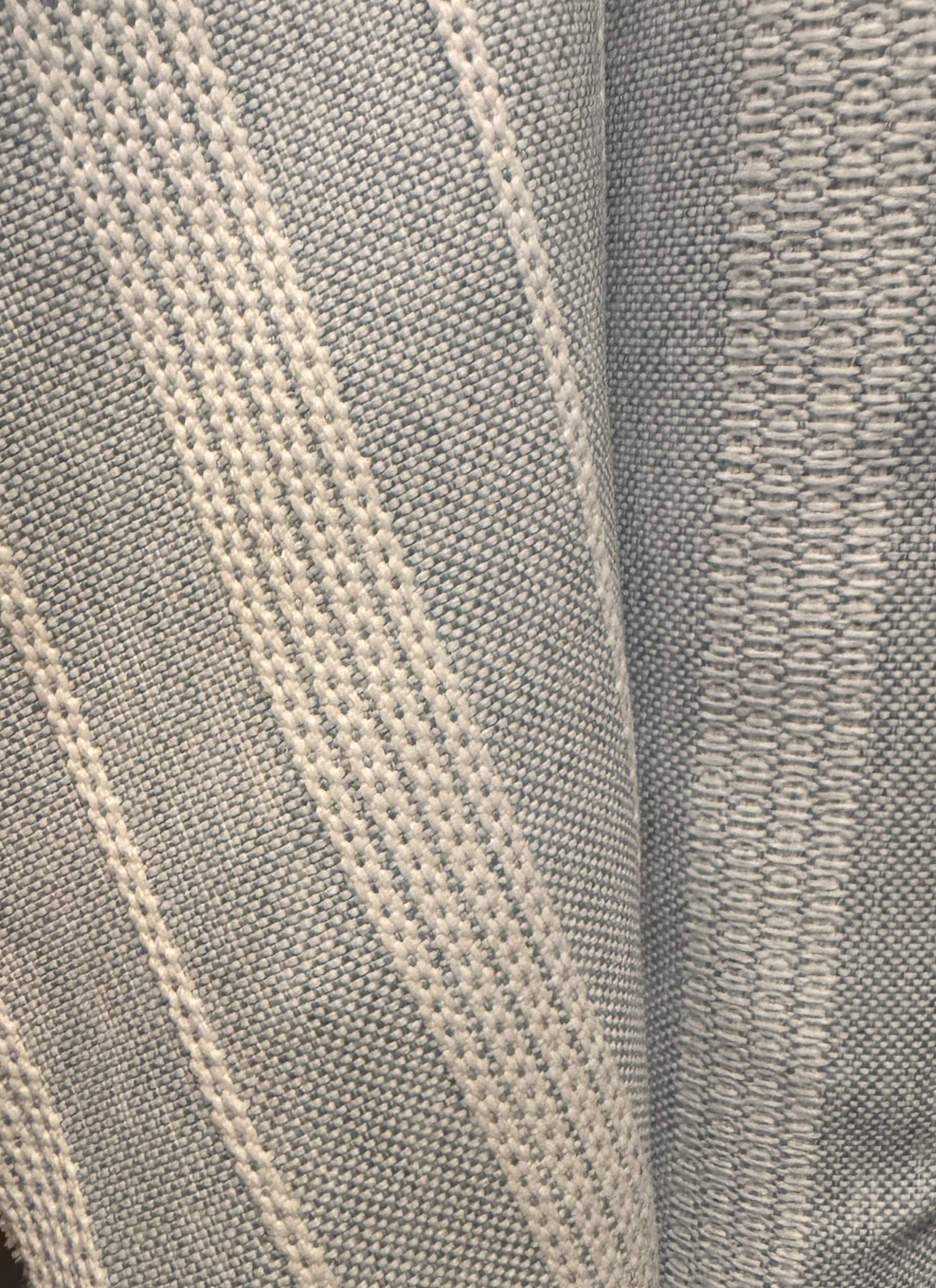 Pale Blue and Cream Textured Stripe