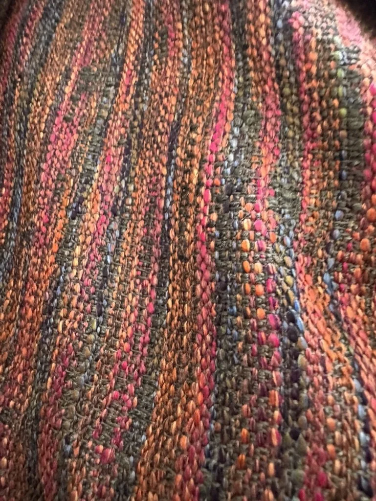 Bright Multi Colored Tweedy Stripe Fabric