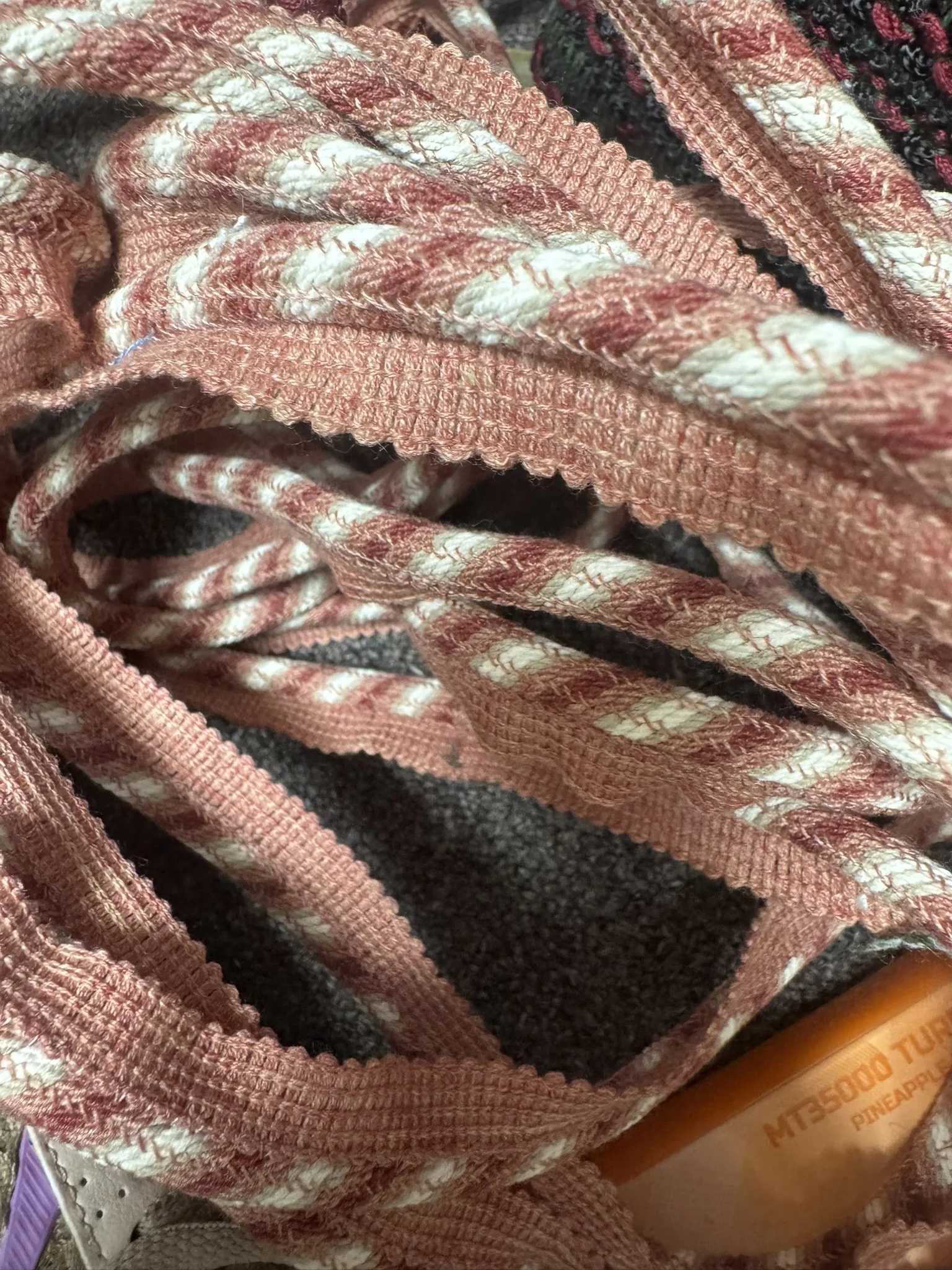 Rose and Creamy White Woven Cording 5 yards
