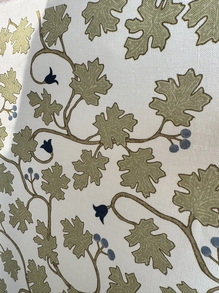 Lauren Servati Leaves With Berries Fabric in Verdant