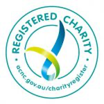 Registered Charity logo featuring a checkmark and a stylized person in blue and green.